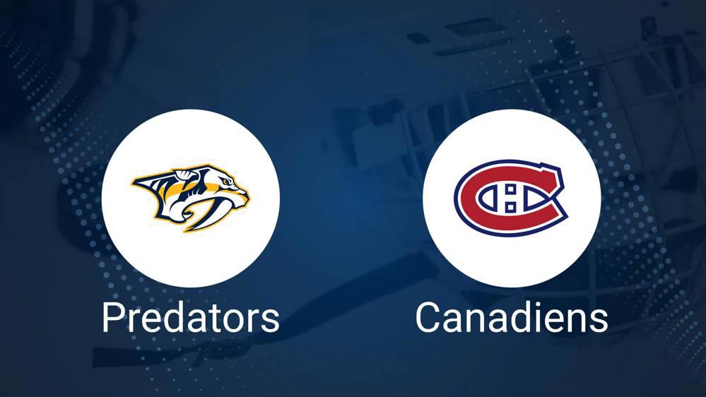 Where to Watch Nashville Predators vs. Montreal Canadiens on TV or Streaming Live - December 5