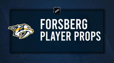 Filip Forsberg Player Prop Bets for the Predators vs. Capitals Game - January 11