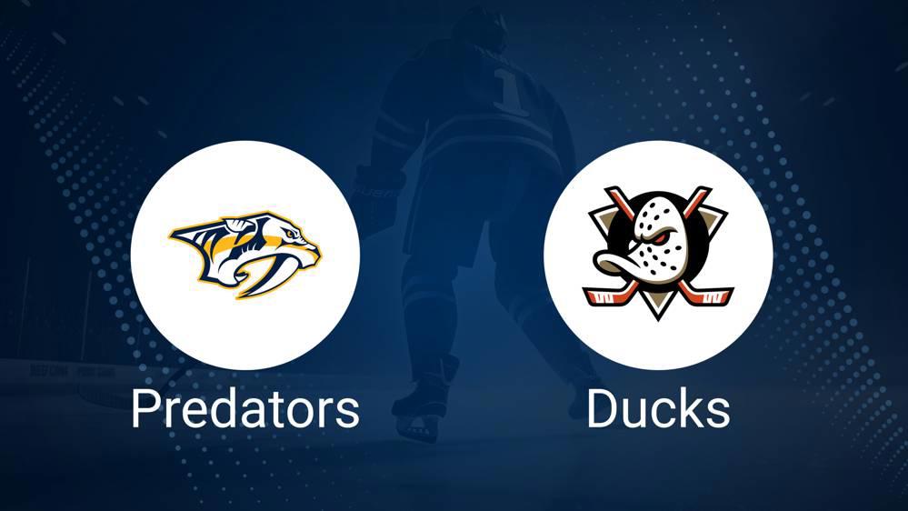 Where to Watch Nashville Predators vs. Anaheim Ducks on TV or Streaming Live - January 25