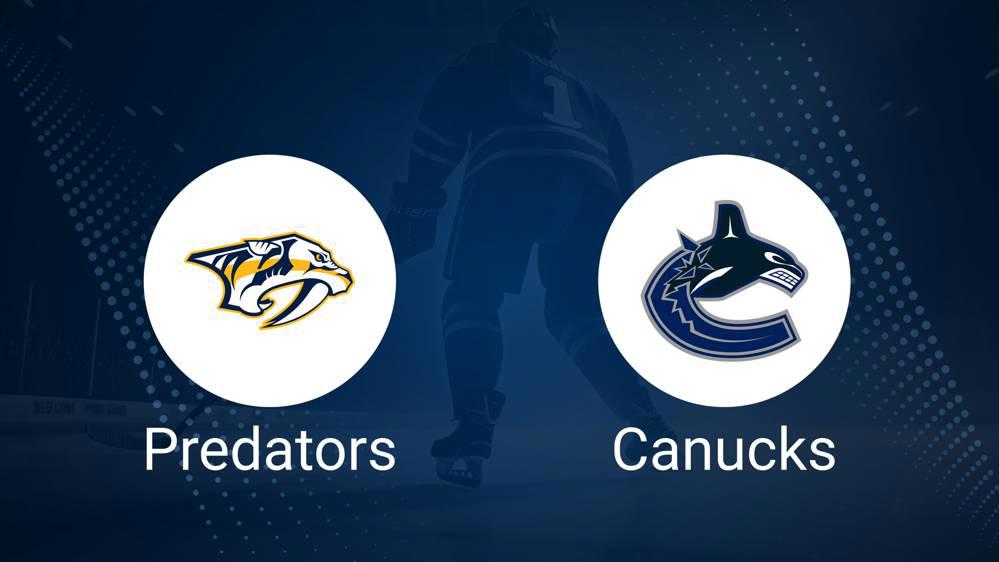 Where to Watch Nashville Predators vs. Vancouver Canucks on TV or Streaming Live - January 29